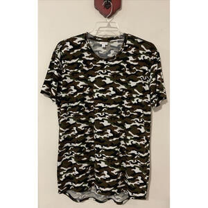 Lularoe Womens Large Green Camo Tunic Style Short-Sleeved Shirt! A5807